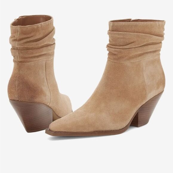 Revolve Vince Camuto Nerlinji Leather Suede Slouch Ankle Western Boot NWOT - Picture 1 of 12